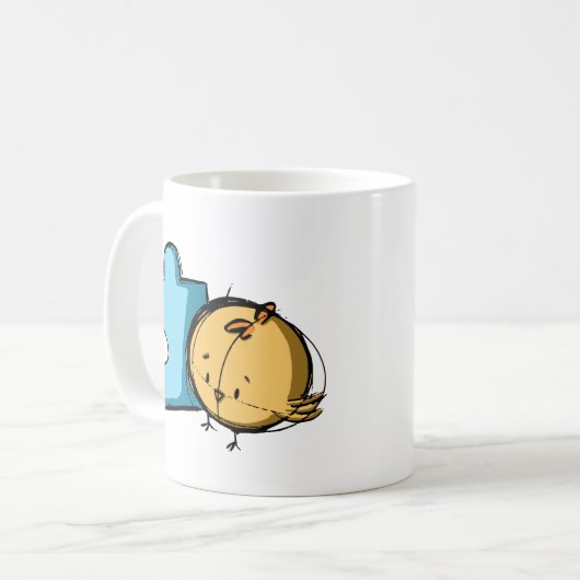 Mug Pièce de puzzle Oiseau mignon (Devant gauche)