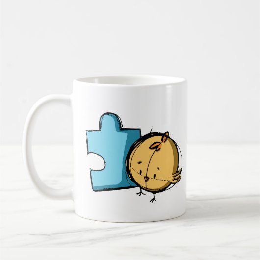 Mug Pièce de puzzle Oiseau mignon (Gauche)