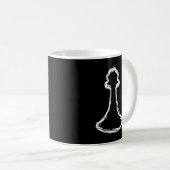 Mug Pièce d'échecs. Blanc (Devant droit)