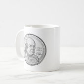 Mug Pièce en argent de Benjamin Franklin (Devant gauche)