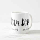 Mug Pièces de Jeu d'Échecs Art Vintage #2 (Devant droit)