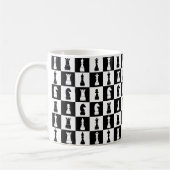 Mug Pièces de jeu d'échecs motif noir et blanc (Gauche)