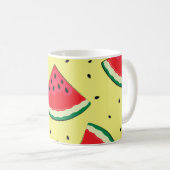 Mug Pièces de pastèque : Motif Jaune d'été (Devant droit)