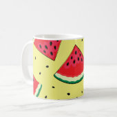 Mug Pièces de pastèque : Motif Jaune d'été (Devant gauche)