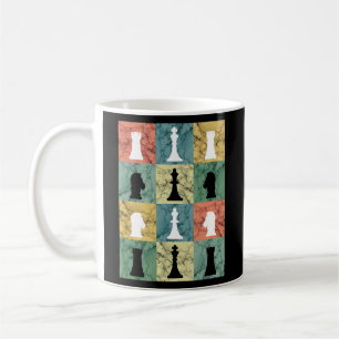 Mug Pièces d'échecs rétro Vintage Joueur d'échecs