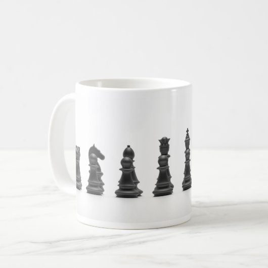Mug Pièces noires d'échecs (Devant gauche)