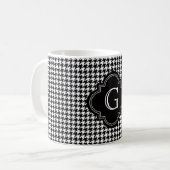 Mug Pied de fond blanc noir classique avec Monogramme (Devant gauche)