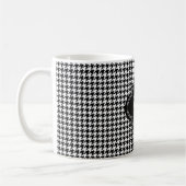 Mug Pied de fond blanc noir classique avec Monogramme (Gauche)