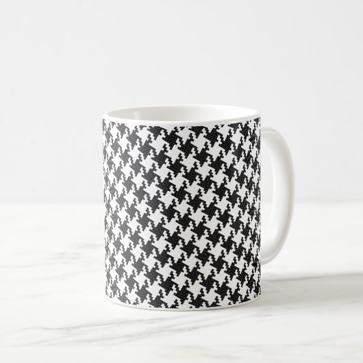 Mug Pied-de-Poule en croix noir et blanc (Devant droit)