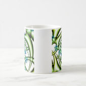 Mug Piège | Art fractal bleu et vert (Centre)