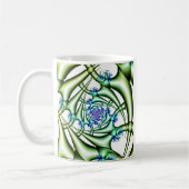 Mug Piège | Art fractal bleu et vert (Gauche)
