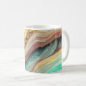 Mug Pierre de Géode Pastel rose Turquoise Agate (Devant droit)
