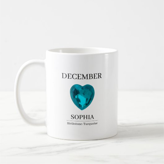 Mug Pierre de naissance de décembre Nom d'anniversaire (Gauche)