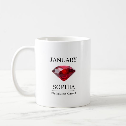 Mug Pierre de naissance de janvier Nom d'anniversaire (Gauche)