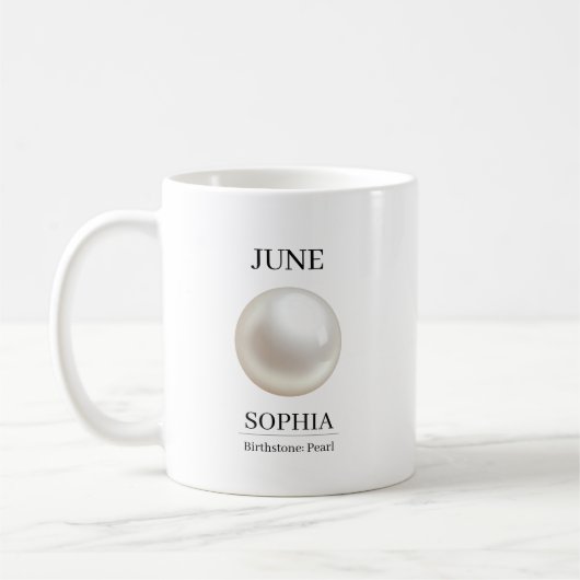 Mug Pierre de naissance de juin Nom d'anniversaire Per (Gauche)