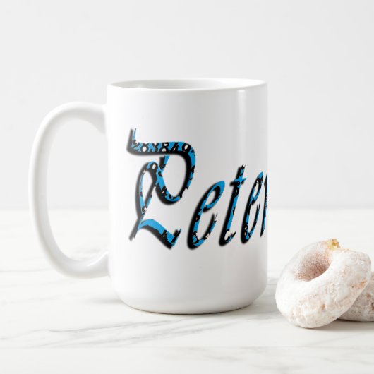 Mug "Pierre" Numéros Bleus Pierre Nom, (Avec donut)