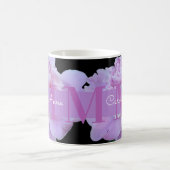 Mug Pierre rose violet Monogramme floral noir (Centre)