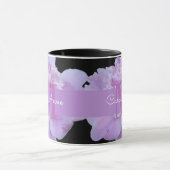 Mug Pierre rose violet Monogramme floral noir (Centre)