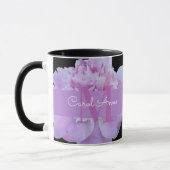 Mug Pierre rose violet Monogramme floral noir (Gauche)