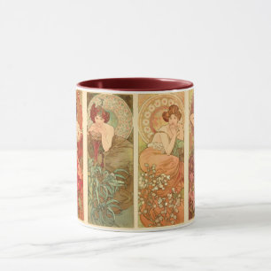 Mug Pierres et fleurs précieuses, Alphonse Mucha Art