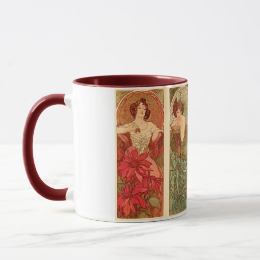 Mug Pierres et fleurs précieuses, Alphonse Mucha Art (Gauche)