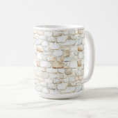 Mug Pierres Fausse Crème Blanche Grise (Devant droit)
