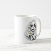 Mug Pierrot à la rose blanche (Devant droit)