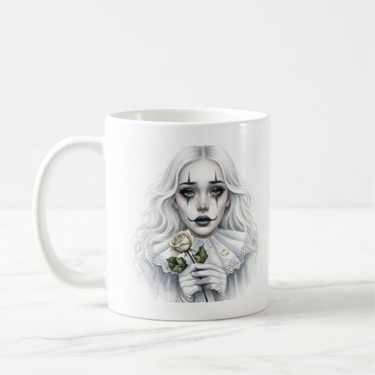 Mug Pierrot à la rose blanche (Gauche)