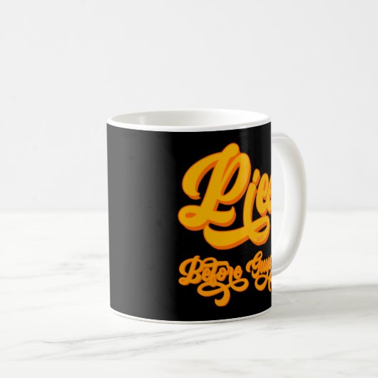 Mug PIES AVANT LES GARS drôle action de grâce (Devant droit)