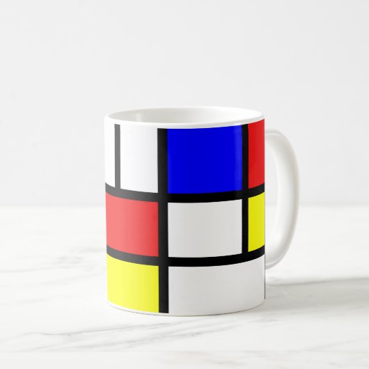Mug Piet Mondrian Art Style Modern Bright Ajouter un n (Devant droit)