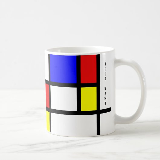 Mug Piet Mondrian Art Style Modern Bright Ajouter un n (Droite)