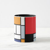 Mug Piet Mondrian - Composition avec un grand plan rou (Centre)