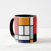 Mug Piet Mondrian - Composition avec un grand plan rou (Devant gauche)