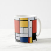 Mug Piet Mondrian Rouge Bleu Jaune Art Abstrait (Devant droit)