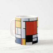 Mug Piet Mondrian Rouge Bleu Jaune Art Abstrait (Devant gauche)