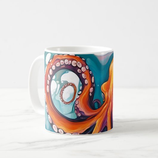 Mug Pieuvre Abstraite d'art fluide (Devant gauche)