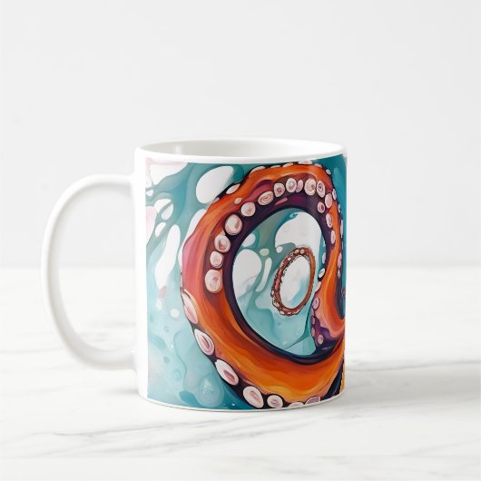 Mug Pieuvre Abstraite d'art fluide (Gauche)