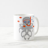 Mug Pieuvre avec plongée en scaphandre plongée avec ma (Devant droit)