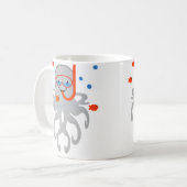 Mug Pieuvre avec plongée en scaphandre plongée avec ma (Devant gauche)