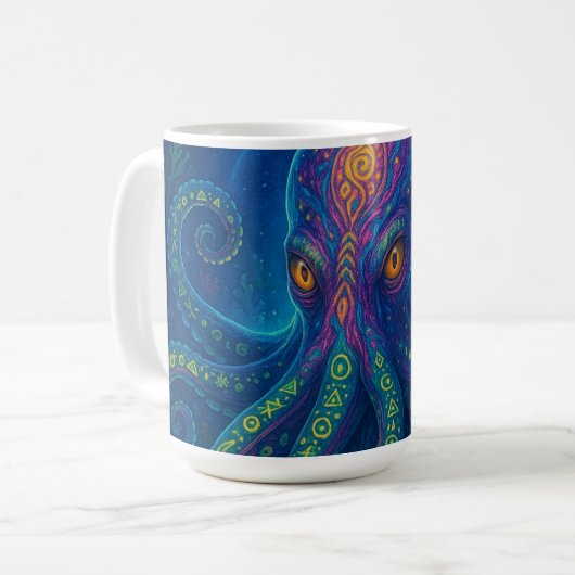 Mug Pieuvre bleue Trippée (Devant gauche)