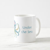 Mug Pieuvre Florale Bleue (Devant droit)