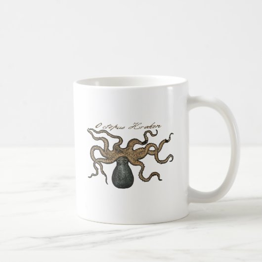 Mug Pieuvre Kraken Antique Faune Marine Côtière (Droite)