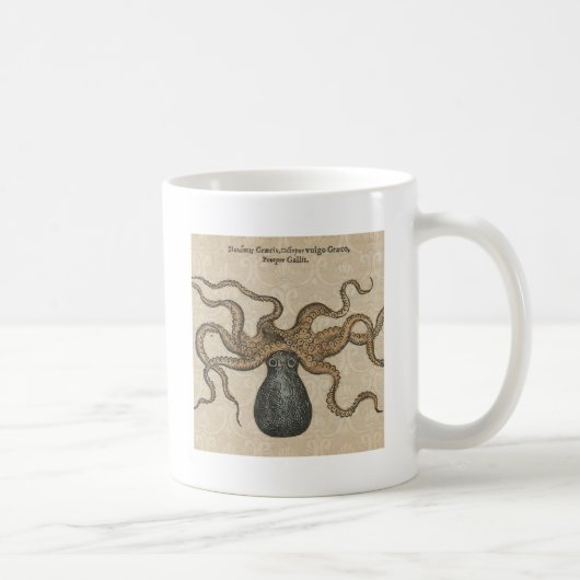 Mug Pieuvre Kraken Antique Faune Marine Côtière (Droite)
