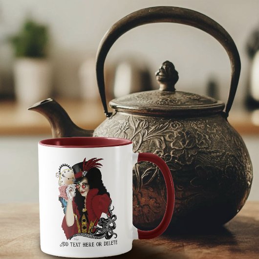 Mug Pieuvre noire rouge victorienne