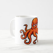 Mug Pieuvre orange dessin animé océan créature marine (Devant gauche)