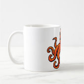 Mug Pieuvre orange dessin animé océan créature marine (Gauche)