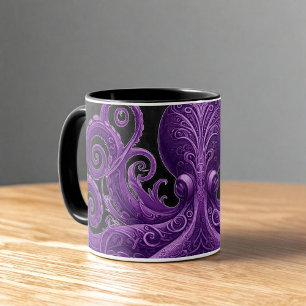 Mug Pieuvre violette Steampunk victorien Kraken