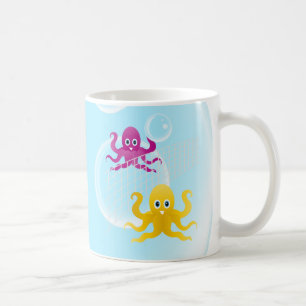Mug Pieuvres amusantes jouant au volley-ball