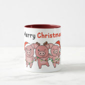 Mug Pig Christmas Cute Pigs Merry Christmas (Centre)