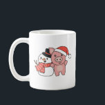 Mug Pig With Snowman In Winter For Christmas<br><div class="desc">Pig with a snowman en hiver pour Christmas - a snowman for winter and Christmas. A winter greeting in the cold season for the holidays. Christmas pique with snowman.</div>